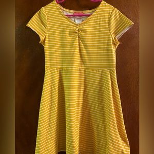 Girls yellow striped swing dress Sz 6x